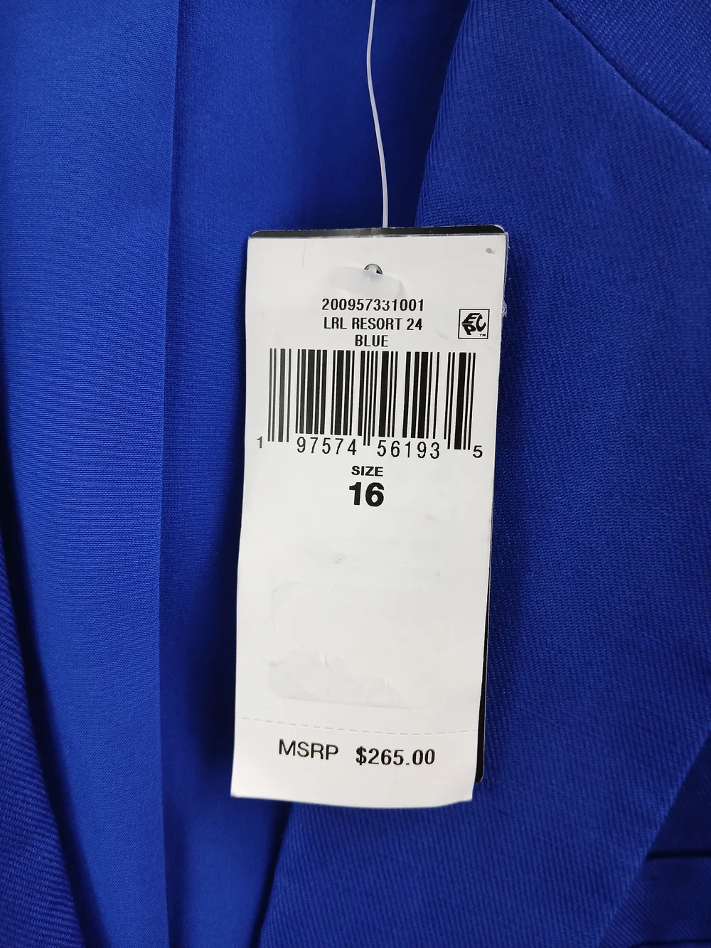 Lauren Ralph Lauren Women's Linen Blend Twill Blazer Blue Size 16 NWT - Picture 15 of 16